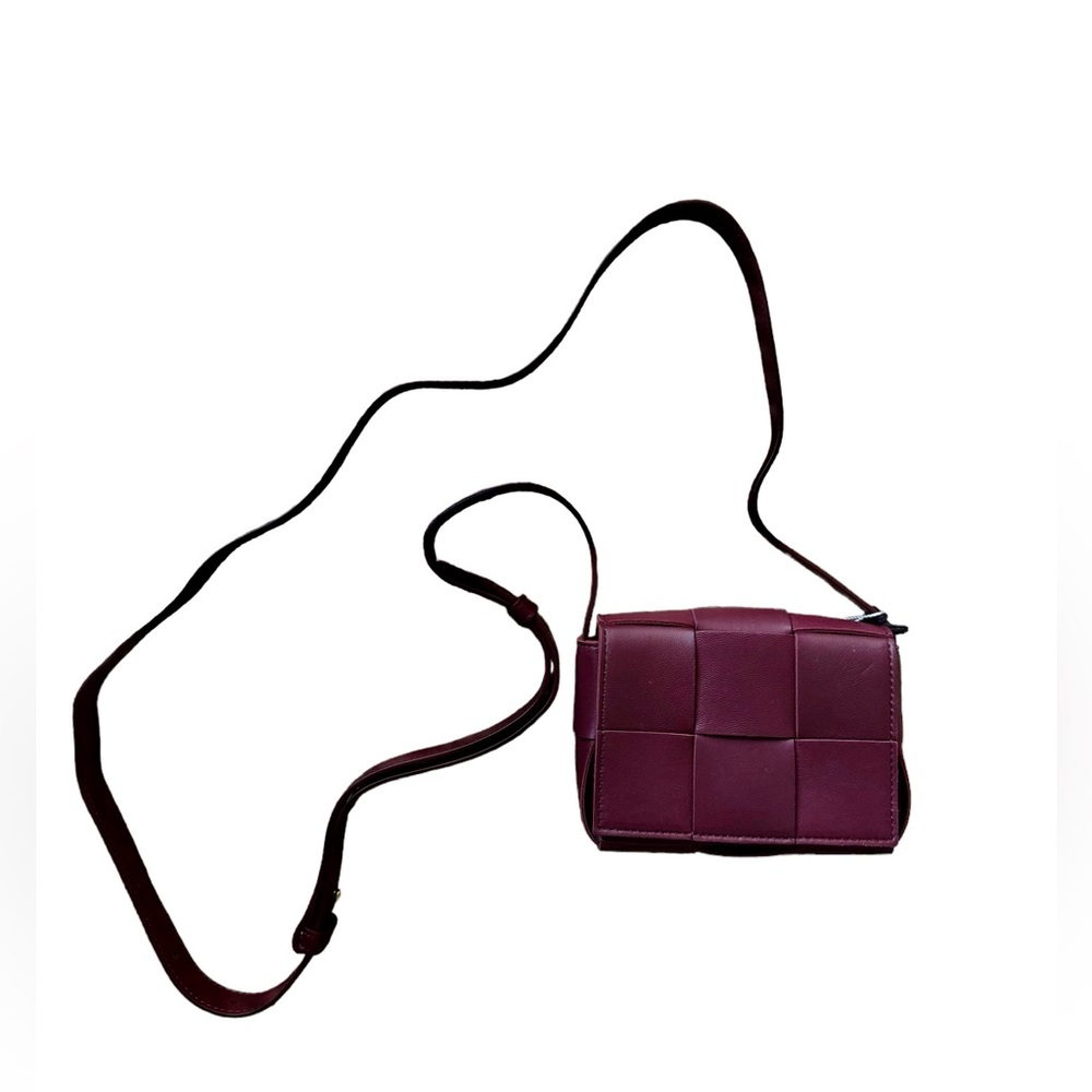 Bottega Veneta  Bordeaux and Gold Mini Cassette cross body